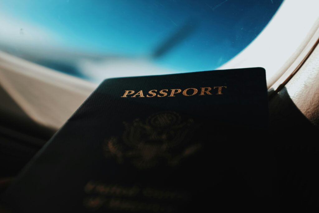 Africa travel visa airplane passport
