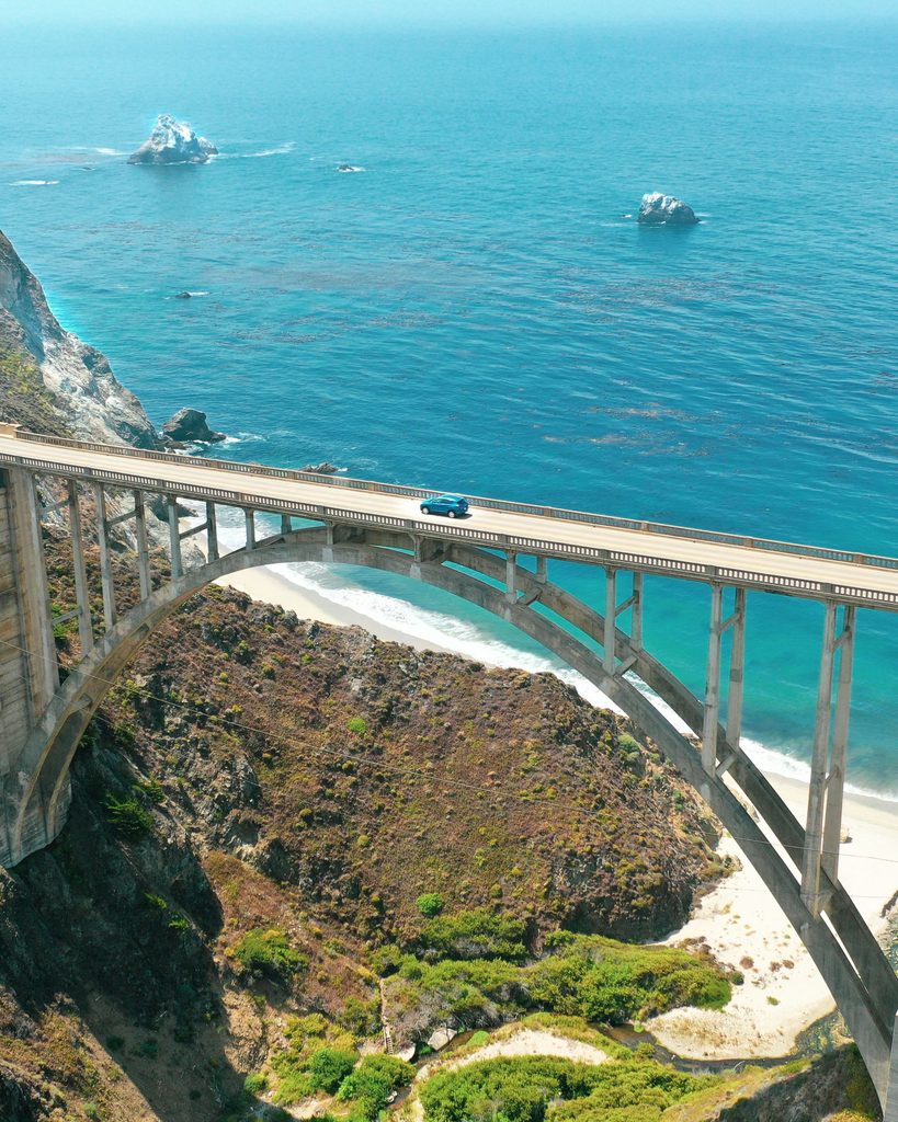 California road trip itinerary Bixby Bridge Big Sur